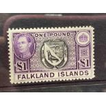FALKLANDS SG160b(1938). Set top value, UM. Cat £140