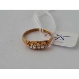 A 5 stone diamond Victorian 8ct gold ring size N 2.5g inc