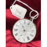 A gents silver pocket watch No 57522