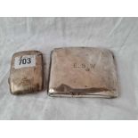 Two cigarette case of curved outline, one Birmingham 1919, 180g