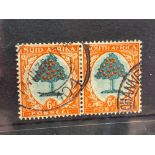 SOUTH AFRICA SG61 (1937) 6d horiz. Pair. Die 1. fine used. Cat £50