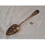 A George III Berry spoon with embossed bowl, London 1901