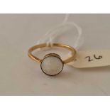 Antique Victorian gold mounted single stone moonstone ring, size Q