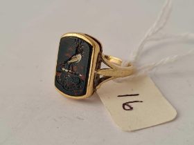 A ANTIQUE SEAL RING 18CT GOLD SIZE K 4.3 GMS