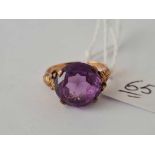 Vintage amethyst single stone 14ct ring size K 3.9g