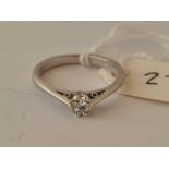 Single stone diamond ring, 9ct hallmarked set with a 0.25ct diamond (marked in shank) size M