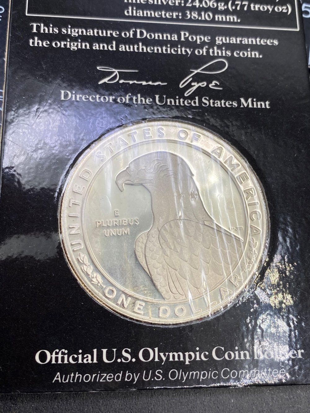 1983 USA silver Olympic dollar proof NO 1430759 - Image 2 of 2