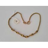 A VICTORIAN GOLD FANCY NECK CHAIN 15CT GOLD TESTED 14 INCH 14.8 GMS