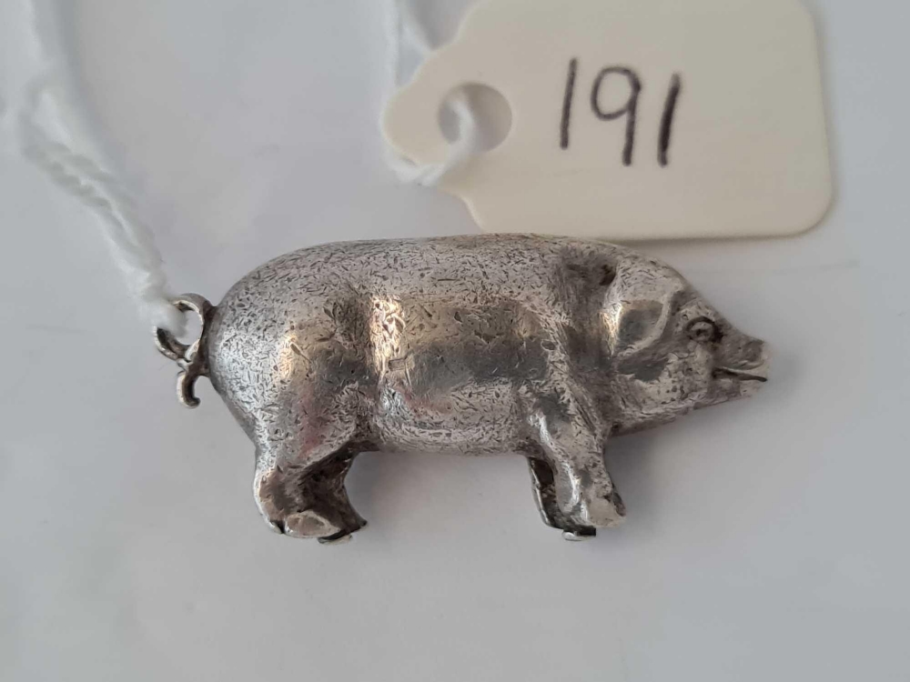 A silver pig pendant - Image 2 of 2