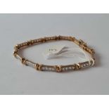 A white stone set bracelet 9ct 8.8 gms