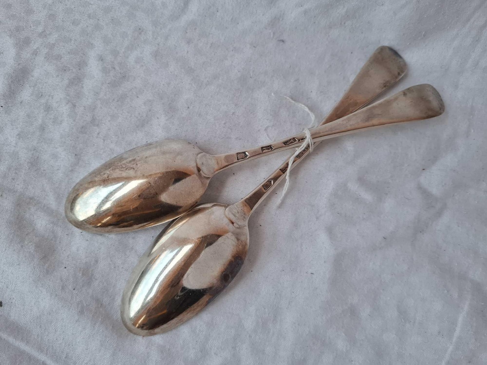 A pair of George II table spoons similar but London 1736 by the same, 130g - Image 2 of 2