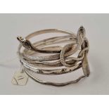 Two silver snake bangles 109 gms