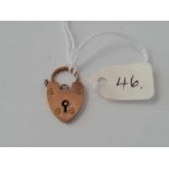 A antique heart padlock 9ct 2.6 gms