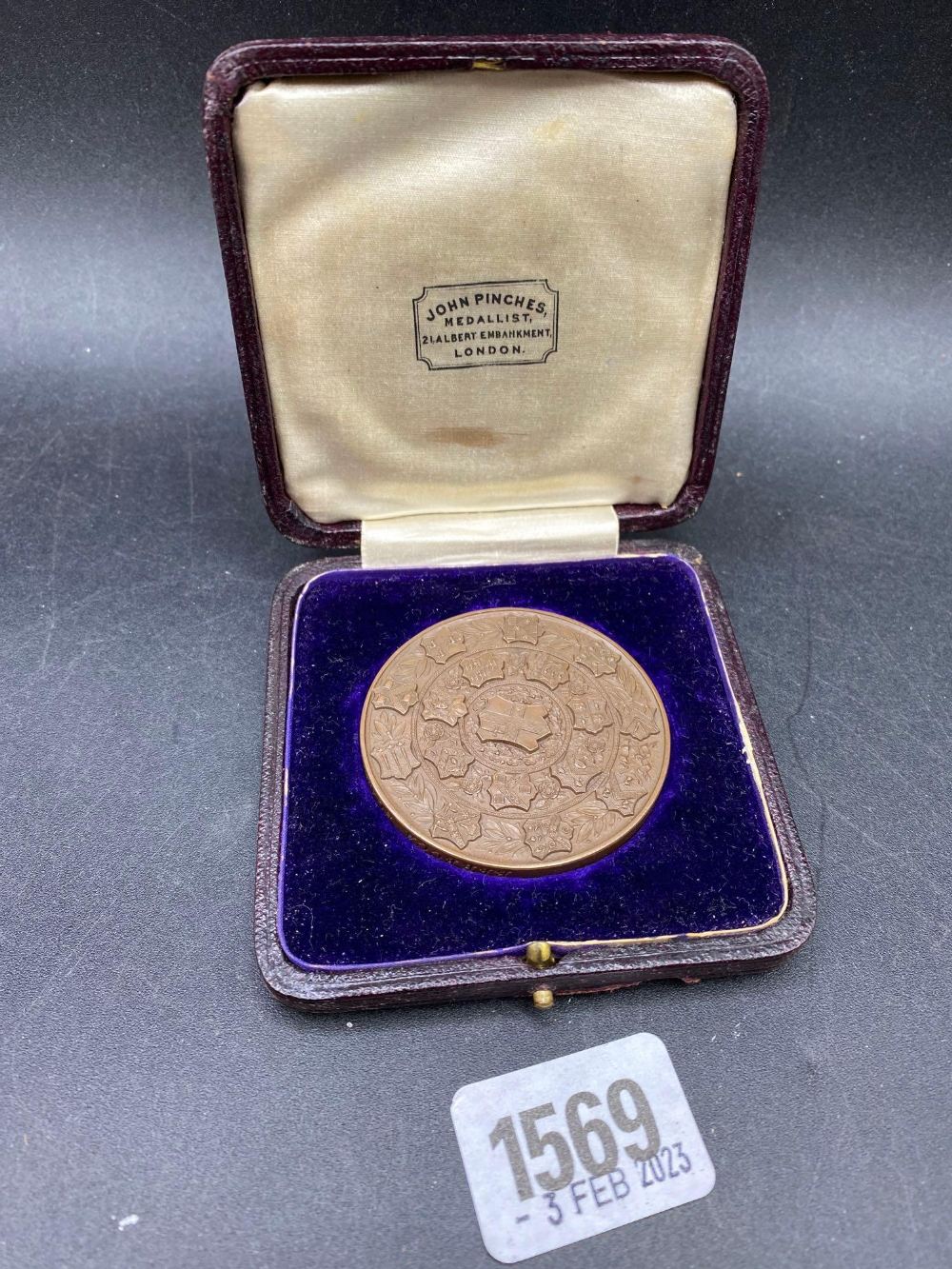 Technology medallion in box bronze 1913