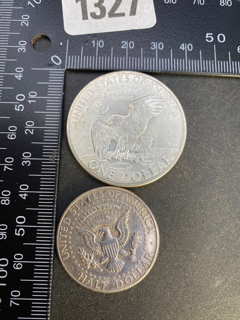 1971 USA dollar and 1964 half-dollar - Image 2 of 2