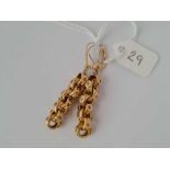 A pair of fancy drop earrings 9ct 6.7g