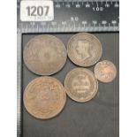 Ceylon 10c 1870 and other coin