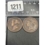 Two Jersey pennies