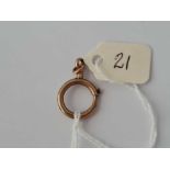 An antique gold circular bolt clasp 1.5g