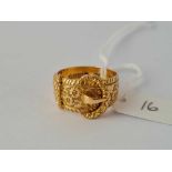 ANTIQUE BUCKLE RING IN 18CT GOLD SIZE P 8.1g