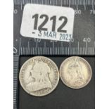 1885 shilling and 1892 sixpence