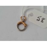Edwardian 2 colour high carat gold & platinum bolt ring clasp 1,3g