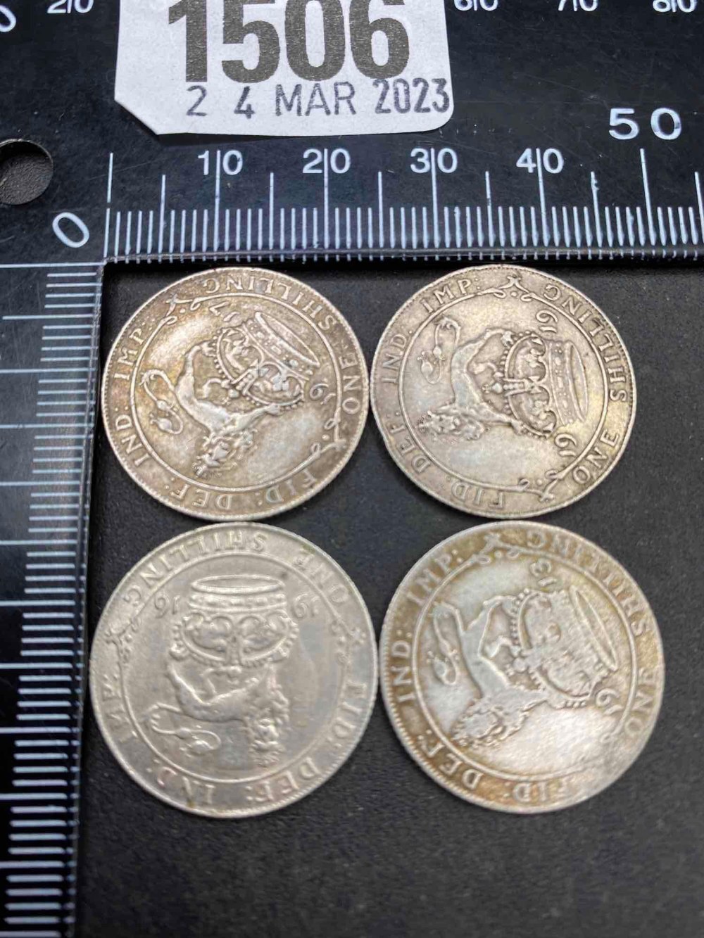 Shillings 1913, 1916, 1917 and 1919 - Image 2 of 2