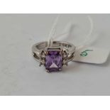 Deco Amethyst ring 14ct size L