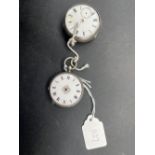Two silver ladies fob watches