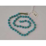 An Antique turquoise bead necklace