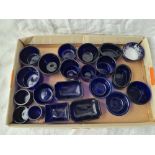 A qty of 24 Blue Glass Liners