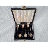 A set of six boxed Bean top coffee spoons, Sheffield 1937