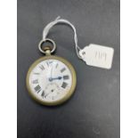 Metal GWR pocket watch with seconds dial