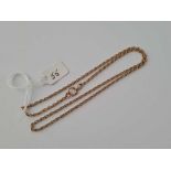 A Edwardian rose gold chain with bolt ring clasp 9ct 18 inch 7 gms