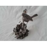 A marked silver filled group of Robin and shovel, 5.5" high