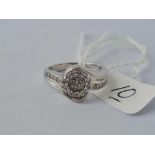 A diamond and 9ct white gold ring approx 0.35ct size N 4.5g inc
