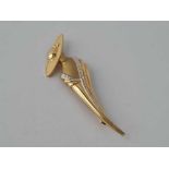 A Deco style 9ct gold brooch 3.3g