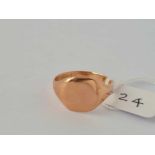 Antique 9ct signet ring, hallmarked Chester 1918, size S
