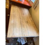 Ash kitchen table on four square legs. 5' x 3' & 29in high