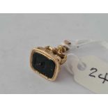 Antique Victorian gold cased seal set with a bloodstone intaglio, engraved With an Urn & L’amitie