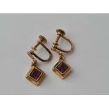 A Pair of amethyst earrings 2.9 gms