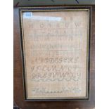 Another needlework sampler dated 1821. 14in x 10in