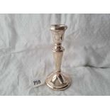 A single candlestick with reeded rims, 5.5" high, import mark, Birmingham 2000