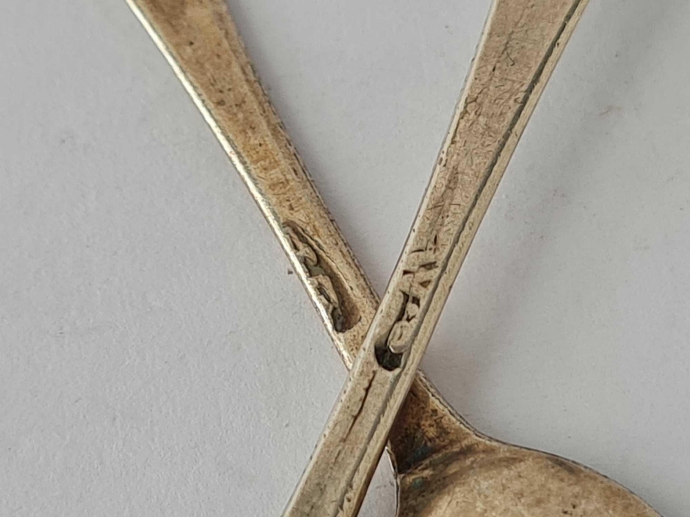 Two early George III snuff spoons, hanoverian pattern, one by WS? - Image 3 of 3