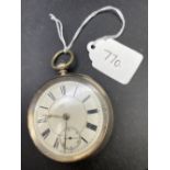 A gents silver pocket watch by G Aaronson with seconds dial