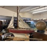 Large Antique Pond Yacht