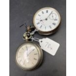 A gents silver pocket watch, English Lever with seconds dial 1901 Chester and a gents Nickel