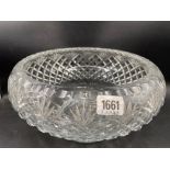 A large Waterford style glass bowl, 12" diameter