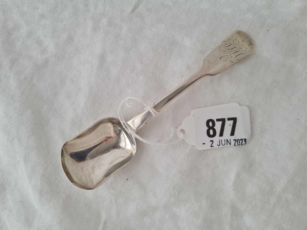 Another Georgian long handled caddy spoon, fiddle pattern, London 1832 b CB