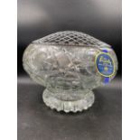 A Royal Brierley cut glass flower bowl, 11" diameter